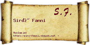 Siró Fanni névjegykártya