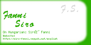 fanni siro business card